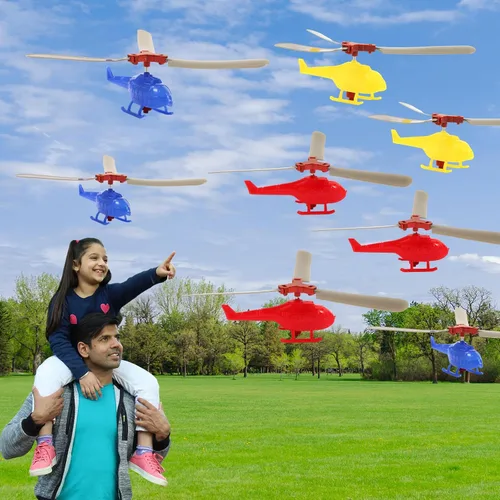 Miniatura 7 de VETE Paquete de 8 aviones de juguete volador helicóptero para niños pequeños, helicóptero giratorio de 360° juguetes de avión para niños y niñas