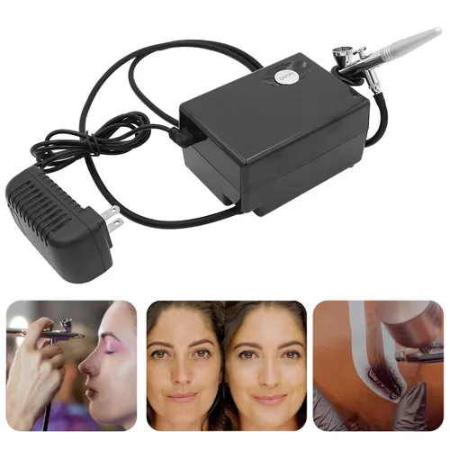 Miniatura 6 de Kit de máquina de maquillaje con aerógrafo con compresor de aire, agujas de 0.016 in y boquilla pistola de pulverización de aire para maquillaje