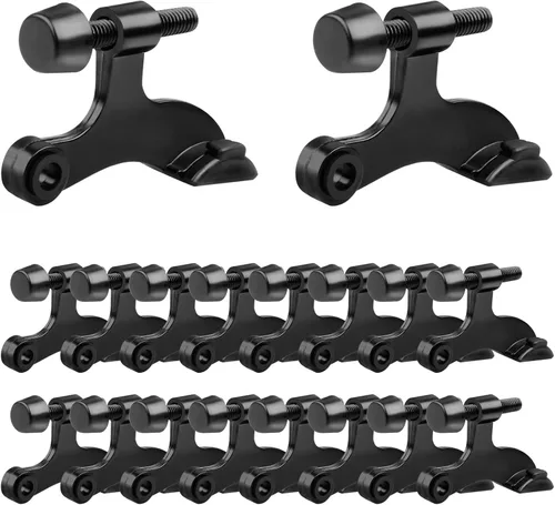 Miniatura 28 de OBTANIM - Paquete de 8 topes de puerta con bisagra de alta resistencia, topes de puerta ajustables de metal con puntas de goma para parachoques