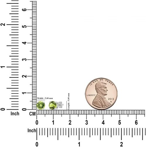 Miniatura 4 de Pendientes solitario de plata de ley con peridoto, Metal Piedra, Peridoto