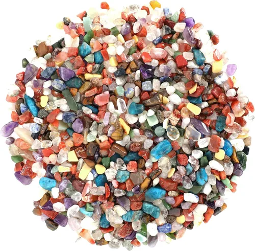 Fragmentos de piedras de cristal mezclado natural de 1.1 libras - Piedras preciosas de cristal curativo triturado para brujería, rocas decorativas