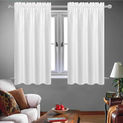 Miniatura 30 de Cortinas de cocina negras Ladity - 2 paneles de cortinas cortas opacas, 36 pulgadas, privacidad, niveles de café, cortinas de granja para ventana
