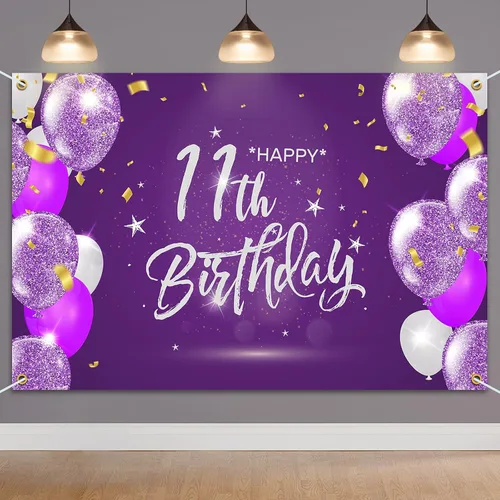 Miniatura 17 de HAMIGAR Fondo de pancarta de feliz cumpleaños número 10 de 6 x 4 pies, decoraciones de cumpleaños de 10 años, suministros de fiesta para niñas