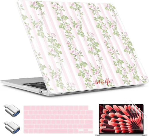 Miniatura 38 de TWOLSKOO Funda para MacBook Air de 15 pulgadas 2025 2024 2023 versión M4 A3241 M3 A3114 M2 A2941, carcasa rígida de plástico y protector
