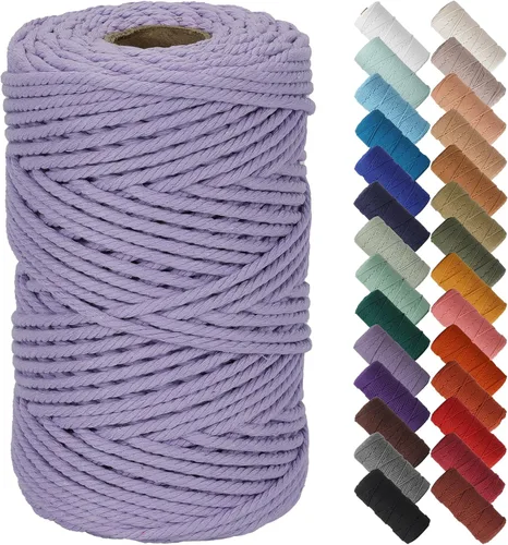 Miniatura 137 de NOANTA - Cuerda de macramé color beige natural, 1/8 pulgadas (3 mm) x 109 yardas (100 metros), cuerda de algodón colorido para colgar en la pared