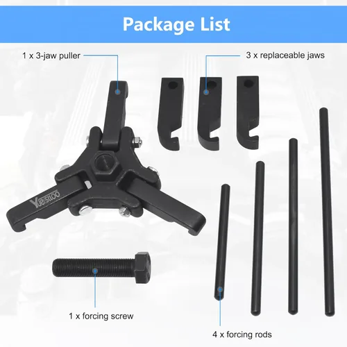 Miniatura 3 de Extractor de equilibrador armónico, kit de extractor de polea de amortiguador de equilibrador armónico, compatible con Ford GM Chrysler Cadillac