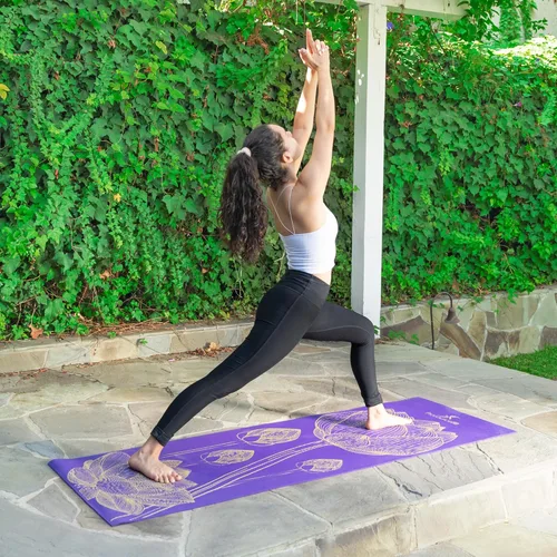 Miniatura 5 de ProsourceFit Alfombrillas de yoga de 3/16" (5 mm) de grosor para mayor comodidad y estabilidad con diseños impresos exclusivos, plumas verde mar