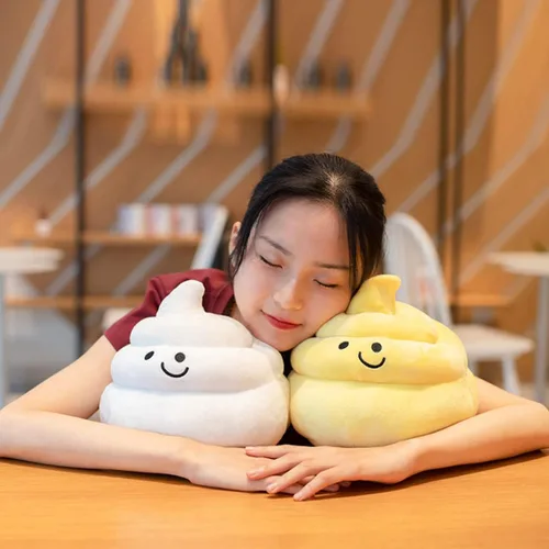 Miniatura 4 de Encantadora caca de simulación de peluche, regalos de parodia, almohada decorativa divertida 3D (10 pulgadas, blanco)