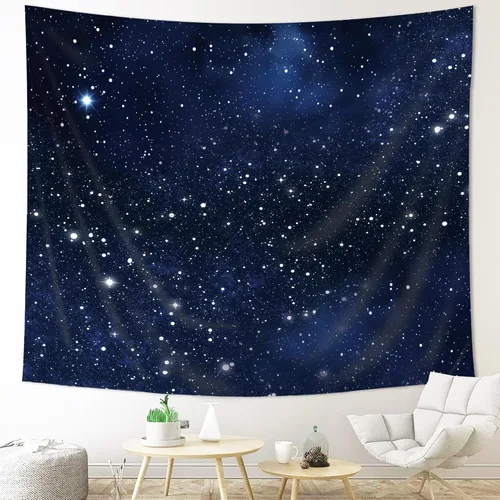 Imirell Tapiz de estrellas de cielo nocturno para colgar en la pared, color azul oscuro, estrellado cósmico, 78 pulgadas de ancho x 59 pulgadas de