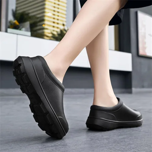 Miniatura 7 de Zapatos de chef para hombre, antideslizantes, a prueba de agua, zapatos de trabajo para hombre, cómodos zapatos de enfermería para jardinero