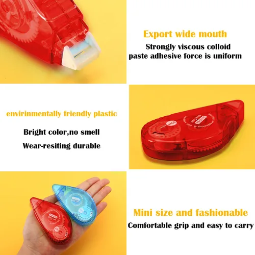 Miniatura 6 de Glue Runner - Rodillo de cinta adhesiva permanente de doble cara, 0.3 x 360 pulgadas, aplicador de rodillo adhesivo permanente, paquete de 12, rojo