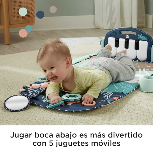 Miniatura 4 de FISHER-PRICE BABY Alfombra de juego Kick & Play Piano Gym con juguetes musicales y sensoriales para recién nacidos hasta niños pequeños, juguetes