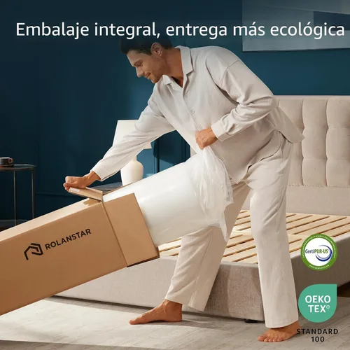 Miniatura 7 de Rolanstar Colchón individual de espuma viscoelástica de gel de 6 pulgadas en una caja, con infusión de gel, sin fibra de vidrio, colchones
