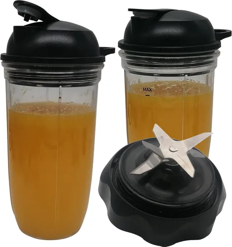 Miniatura 9 de Cuchilla de fresado plana de repuesto con taza de 18 oz y tapa para NutriBullet Blender Combo (NBF10500/NBF70500/ZNBF30400Z/ZNBF30500Z/NBF50400)