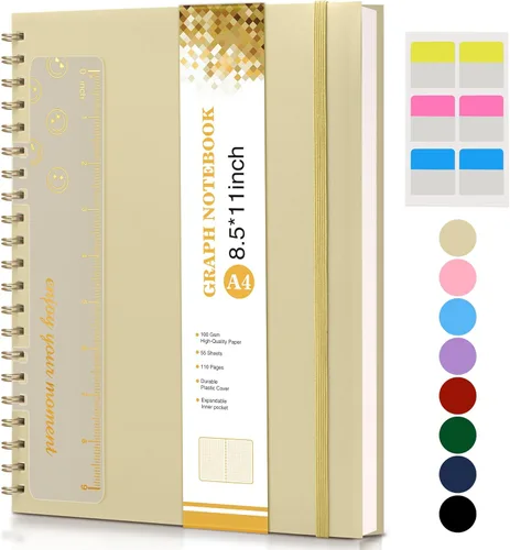 Miniatura 25 de Lined Spiral Notebook Journal 8.5” x 11”, A4 Large Notebooks for Women Men, College Ruled Journal, 100 GSM Paper, Plastic Hardcover Spiral Bound