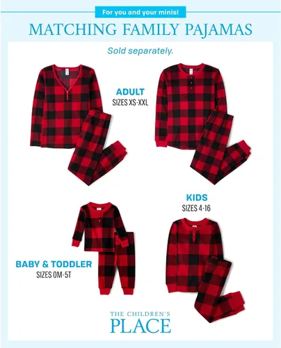 Miniatura 14 de The Children's Place Family Matching, Plaid Waffle 2 Piece Pajama Sets