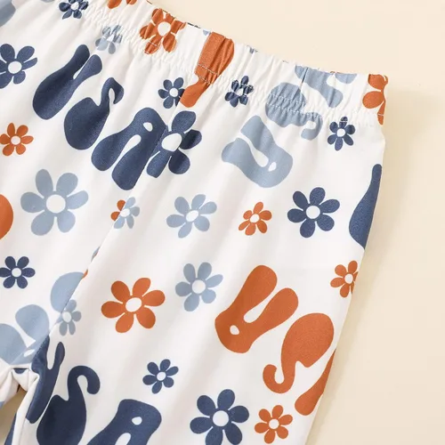 Miniatura 49 de Eadrioss Ropa para bebé niña pequeña, traje de campana de manga corta, camisa de flores para niños, pantalones florales acampanados, ropa de verano