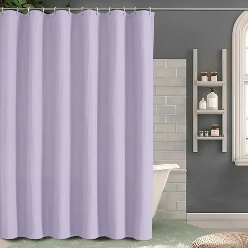 Miniatura 15 de OVZME Juego de cortina de ducha de tela para cabina - 36x72, tejido de gofre 230GSM, cortinas de ducha pequeñas para cabina estrecha, cortina