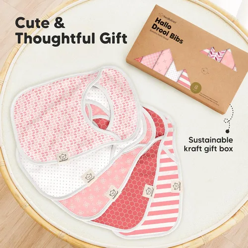 Miniatura 9 de KeaBabies Paquete de 8 Baberos para Niños y Niñas, Baberos sin Botones para Babear, Dentición de Bebés Niñas y Niños Pequeños, Recién Nacidos