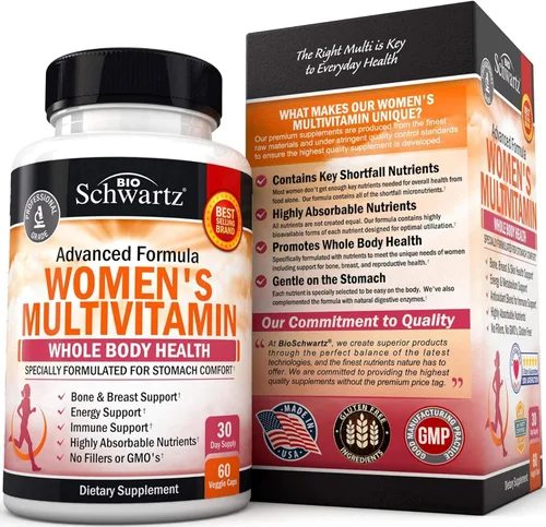 Miniatura 6 de Multivitamínico para mujeres con vitamina D3 - Multivitaminas para huesos, senos, piel, articulaciones y energía - Vitaminas para apoyo inmunitario