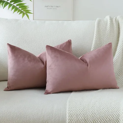 Miniatura 10 de OTOSTAR Fundas de almohada decorativas de terciopelo suave, funda de cojín cuadrada sólida, fundas de almohada para decoración del hogar, fundas