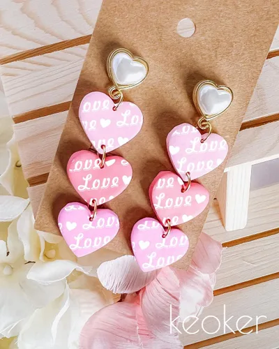 Miniatura 7 de KEOKER Pantalla de seda de San Valentín para arcilla polimérica, 3 piezas de arcilla polimérica de pantalla de seda de San Valentín, plantillas