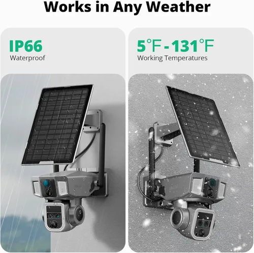 Miniatura 7 de Cámara de seguridad celular 4G LTE para exteriores, cámara solar inalámbrica de 10x zoom óptico 4K, 12000mAh, sin WiFi o modo WiFi 2, cámara