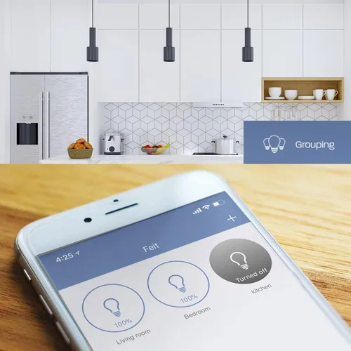 Miniatura 6 de Feit Electric BR30/927CA/AG Bombilla LED inteligente WiFi regulable equivalente a 65 W, no requiere concentrador, Alexa Google Assistant BR30, 5" A