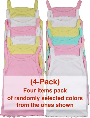Miniatura 2 de ToBeInStyle - Camiseta sin mangas para niña con tirantes delgados y dobladillo fruncido, 4