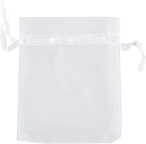 Miniatura 11 de Ankirol 50 bolsas de organza transparente, 12 x 16 bolsas grandes de organza con cordón (gris plateado)