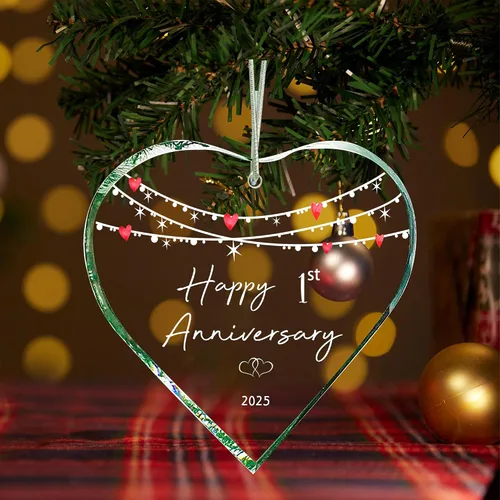 Miniatura 4 de ZUNON Adorno colgante de 10 años para él, 10ª boda, pareja, matrimonio, marido, adornos de Navidad de 3 pulgadas 2026 (10º aniversario)