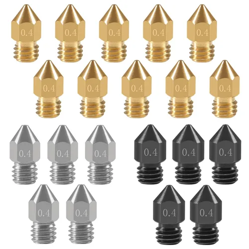 Miniatura 10 de Kit de boquillas para impresora 3D M6 con agujas de limpieza, boquilla extrusora de latón V6 V5, cabezal de impresión de 0.069 in de filamento