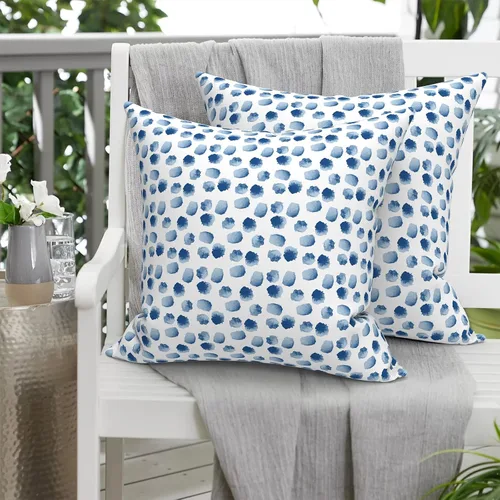 Miniatura 169 de Juego de 2 almohadas para exteriores de 16 x 16 pulgadas, repelentes al agua con interiores, para muebles de patio, hogar, jardín, geometría bohemia