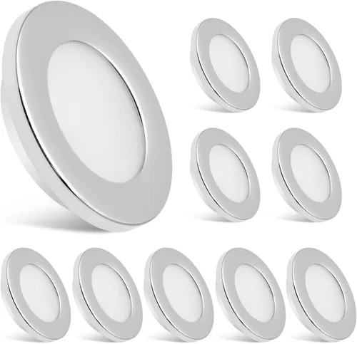 Miniatura 10 de Luces interiores de 12 V de bajo voltaje para debajo del gabinete, luz LED de disco regulable para cámper, remolque, RV, barco, luz de techo