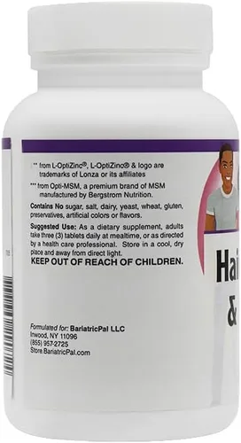 Miniatura 4 de BariatricPal Tabletas de fórmula para cabello, piel y uñas (botella de 90 unidades)