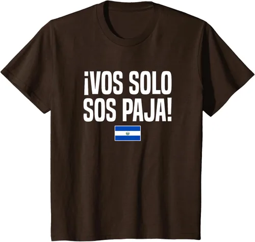 Miniatura 51 de Camiseta Vos Solo Sos Paja Salvadoran Slang Bandera de El Salvador, Negro