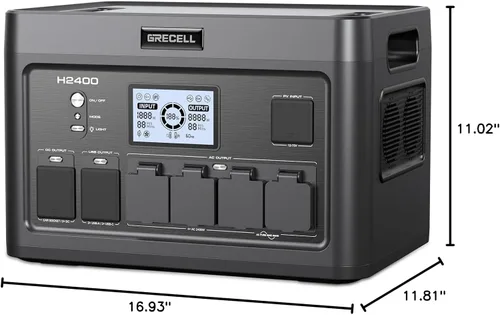 Miniatura 10 de Estación de energía portátil de 2400 W, 1843 Wh, generador solar LiFePO4, UPS para el hogar, batería de reserva de energía con 4 salidas de CA