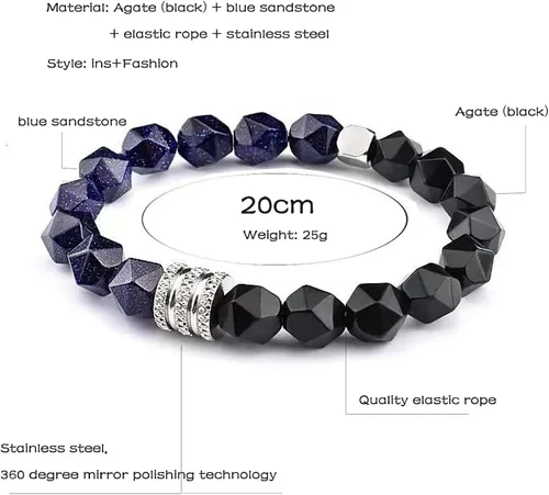 Miniatura 3 de HEFFY Black Raw Tourmaline Crystal Stone Necklace Pendant Amulet Pillar Pendant+Triple Protection Bracelet Hematite Obsidian Tiger Eye Bracelets for