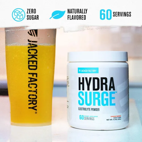 Miniatura 5 de Jacked Factory HYDRASURGE - Polvo de electrolitos – Suplemento de hidratación con minerales clave, sal marina del Himalaya, agua de coco, apto