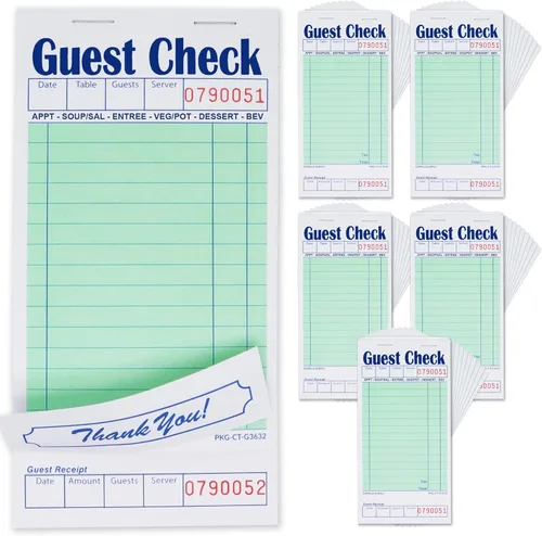 Miniatura 10 de [8000] Gorilla Supply Libro de Cheques para Huéspedes 3.4" x 5.04" Blocs de Notas de Servidor Libreta de Pedidos para Mesero y Mesera, Cheques