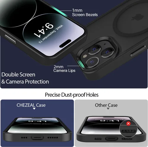Miniatura 212 de Fuerte magnético para iPhone 11, compatible con Magsafe, [resistente a caídas de 13 pies] Funda trasera translúcida mate con sensación de piel