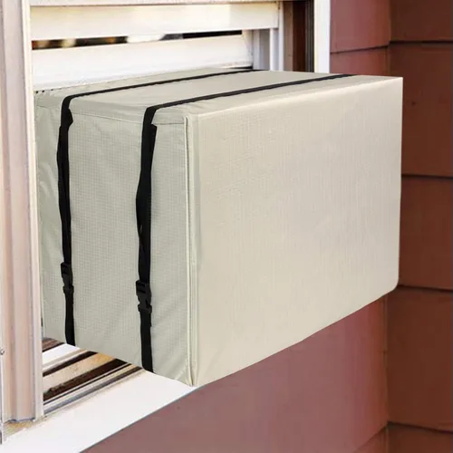Miniatura 9 de Homydom Cubierta de aire acondicionado para ventana S 21 pulgadas de ancho x 16 pulgadas de profundidad x 15 pulgadas de alto, impermeable, beige