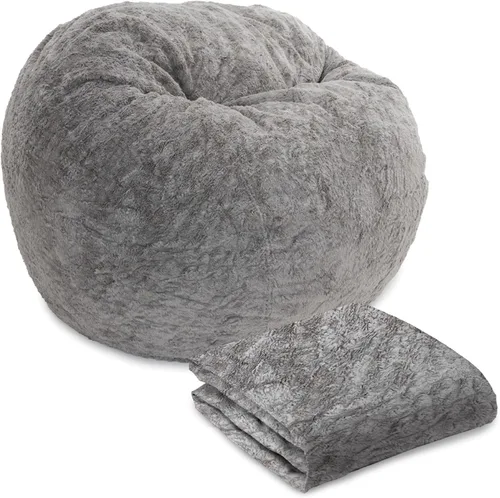 CordaRoy's Funda para silla de puf de piel sintética tamaño Queen (el puf se vende por separado), color gris