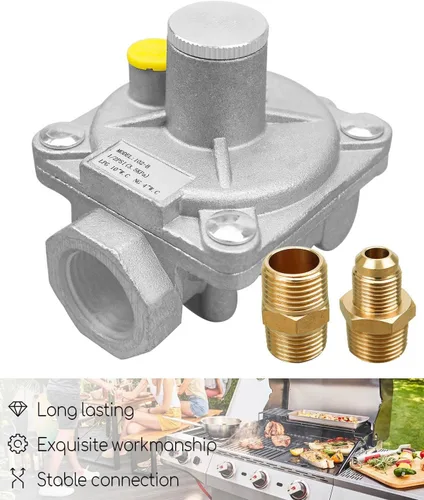 Miniatura 6 de Regulador de presión de gas natural de 1/2 pulgada apto para gas natural y gas licuado para parrillas de NG/LPG, regulador de presión de intercambio
