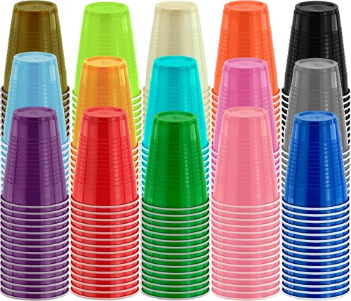Miniatura 6 de DecorRack - Vasos desechables y reutilizables de 12 onzas para fiestas de cumpleaños, despedidas de soltera, campamentos, eventos en interiores y al