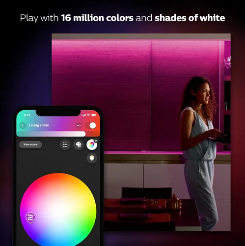 Miniatura 10 de Philips 800268 Hue LightStrip Plus - Extensión de luz LED inteligente regulable (compatible con Amazon Alexa, Apple HomeKit y Google Assistant)