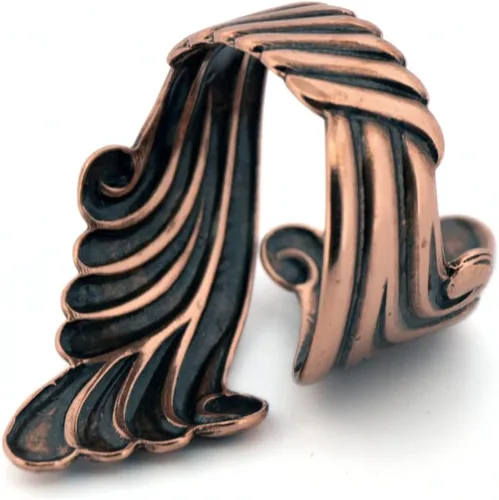 Miniatura 9 de Anillo de desplazamiento de cobre, anillo de derivación de cobre sólido, joyería de cobre puro ajustable