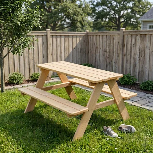 Miniatura 5 de banco de madera para picnic para niños