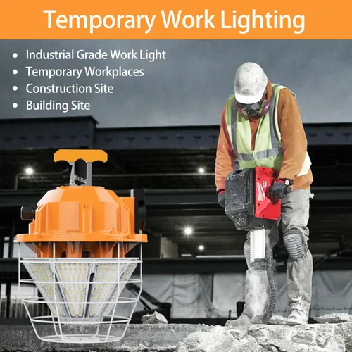 Miniatura 6 de RIUVAO Luz de trabajo temporal LED de 150 W 24750 Lm 5000 K Luz diurna brillante luces de construcción luz colgante portátil IP65 impermeable