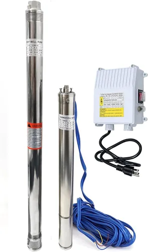 Miniatura 12 de iMeshbean® Bomba sumergible de pozo 1HP de 110 V, bomba de pozo profundo de 4 pulgadas con caja de control y cable de alimentación de 50 pies, bomba
